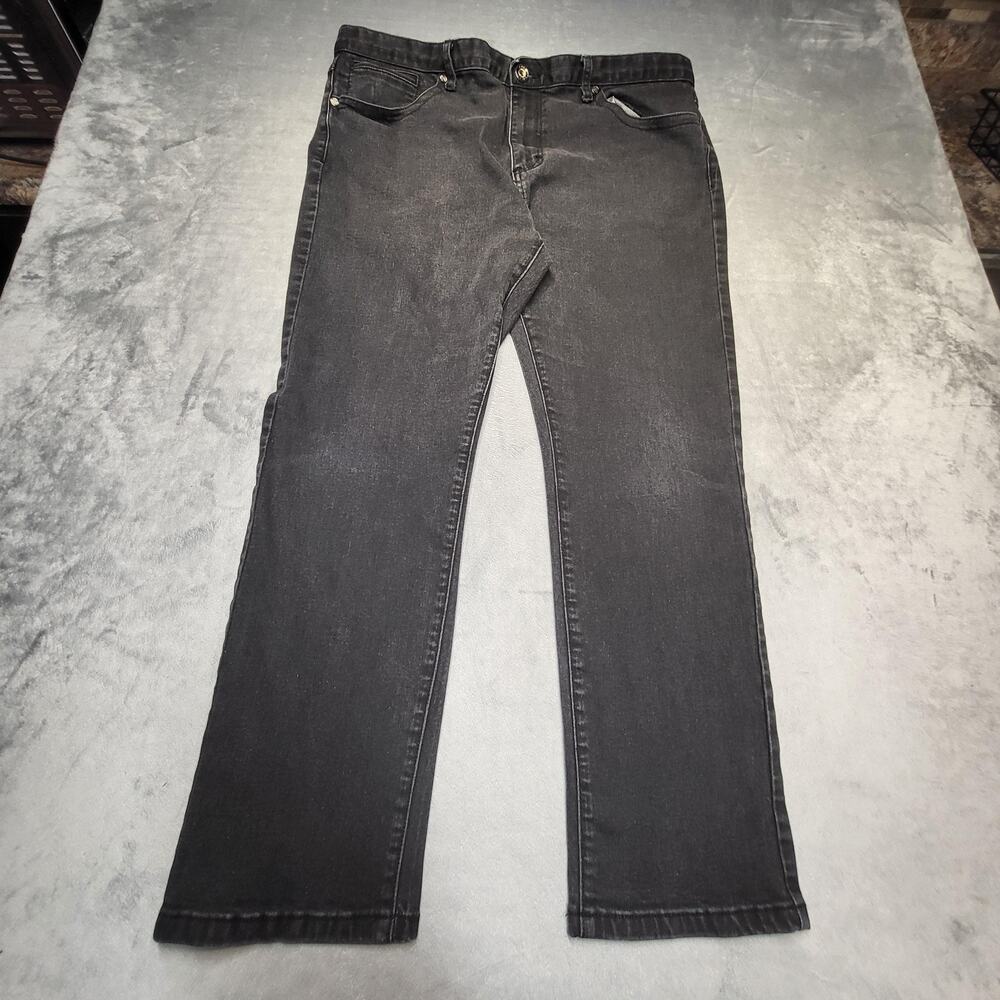 Paulo Solari Jeans Mens 42x32 Black Dark Wash Straight Regular Denim Pockets